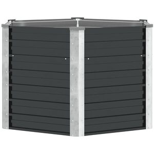 vidaXL Plantenbak verhoogd 129x129x77cm gegalvaniseerd staal antraciet