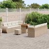 vidaXL Tuin Sofa Set met kussen met opslag 11 pcs Beige poly rattan