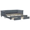 vidaXL Slaapbank onderschuifbed en lades 90x190 cm fluweel donkergrijs