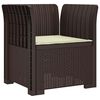 vidaXL E&eacute;npersoons Fauteuil met Kussen Rattan Look PP Bruin