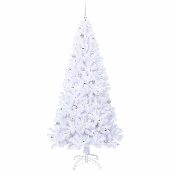 vidaXL Kunstkerstboom met 300 LED Wit 240 cm PVC en staal