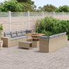 vidaXL Tuin Sofa Set met kussen 11 pcs Beige poly rattan