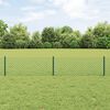 vidaXL Hek met Paal Groen 0,4 x 25 m Staal en PVC