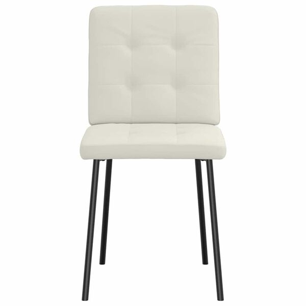 vidaXL Eetkamerstoelen 4 st fluweel cr&egrave;mekleurig