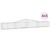 vidaXL Schanskorven 15 st gewelfd 400x30x40/60 cm ijzer