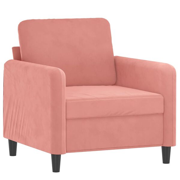 vidaXL Fauteuil met voetenbank 60 cm fluweel roze