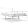 vidaXL Bedframe met hoofd- en voeteneinde metaal wit 100x200 cm
