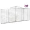 vidaXL Schanskorven 11 st gewelfd 300x30x120/140 cm ijzer