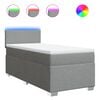 vidaXL Boxspring met matras stof lichtgrijs 100x200 cm
