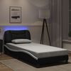 vidaXL Bedframe met LED zonder matras "Hvar" zwart en wit 80x200 cm