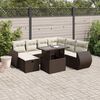 vidaXL 8-delige Loungeset met kussens poly rattan bruin