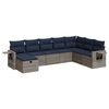 vidaXL 8-delige Loungeset met kussens poly rattan grijs
