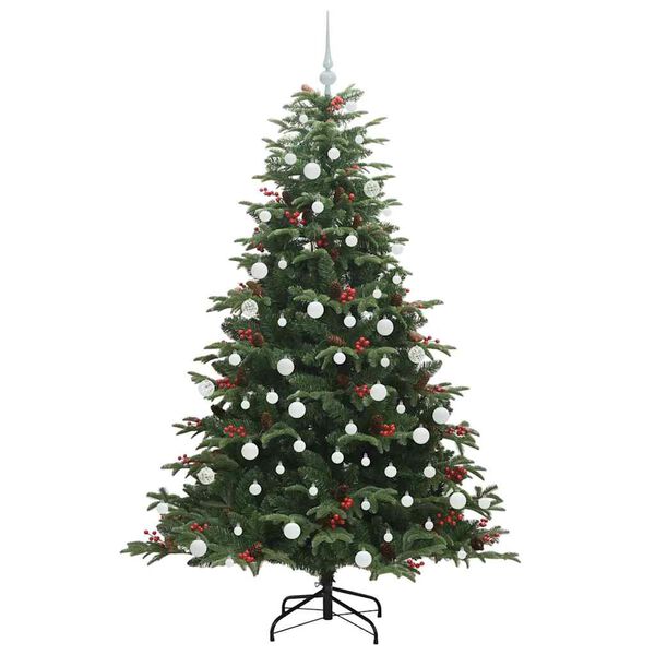 vidaXL Kunstkerstboom Groen 180 cm PVC en Metaal en Plastic