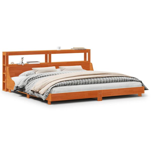 vidaXL Bedframe zonder matras massief grenenhout wasbruin 180x200 cm
