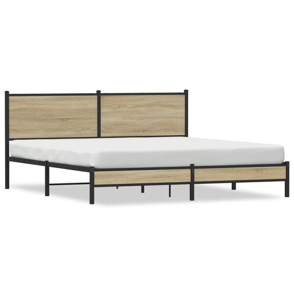 vidaXL Bedframe zonder matras metaal sonoma eikenkleurig 180x200 cm
