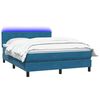 vidaXL Boxspring met matras en LED fluweel donkerblauw 140x210 cm