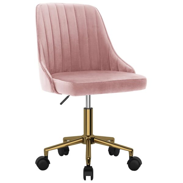 vidaXL Eetkamerstoelen draaibaar 6 st fluweel roze