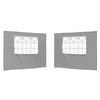 vidaXL Party Tent Zijwand 2 st 300 x 195 cm Lichtgrijs PE en staal