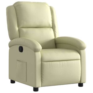 vidaXL Fauteuil echt leer cr&egrave;mekleurig