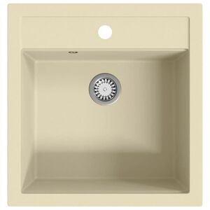 vidaXL Gootsteen enkele bak graniet beige