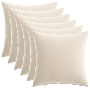 vidaXL Kussen 6 st HEERLEN Cr&egrave;mekleurig 30 x 30 cm Chenille Stof