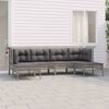 vidaXL 6-delige Loungeset met kussens poly rattan grijs