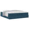 vidaXL Ottoman bed met matrassen 200x200cm fluweel donkerblauw