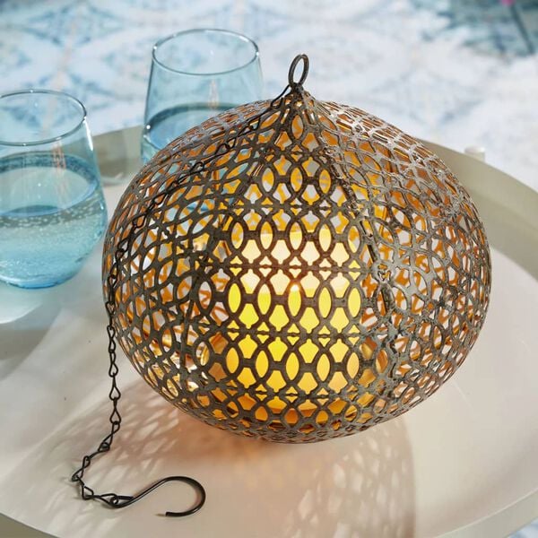 Luxform Tuinlamp Edessa LED oosters roestig zilver