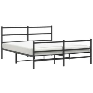 vidaXL Bedframe met hoofd- en voeteneinde&nbsp;metaal zwart 160x200 cm