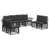 vidaXL Buiten bankenset 8 st Zwart en Donkergrijs Polyester