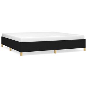 vidaXL Bedframe zonder matras stof zwart 200x200 cm