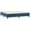 vidaXL Boxspring met matras fluweel donkerblauw 200x200 cm