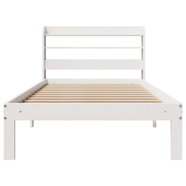 vidaXL Bedframe met hoofdeinde zonder matras 90x190 cm wit