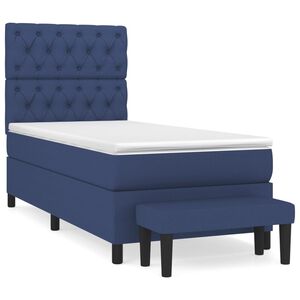 vidaXL Boxspring met matras stof blauw 80x200 cm