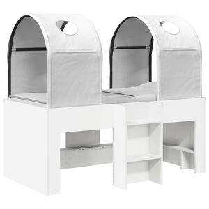 vidaXL Bed met Tunnel 3 st Wit Bewerkt hout