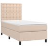 vidaXL Boxspring met matras kunstleer cappuccinokleurig 90x190 cm