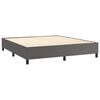 vidaXL Boxspring met matras kunstleer grijs 180x200 cm
