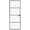 vidaXL Binnendeur 76x201,5 cm gehard glas en aluminium smal zwart