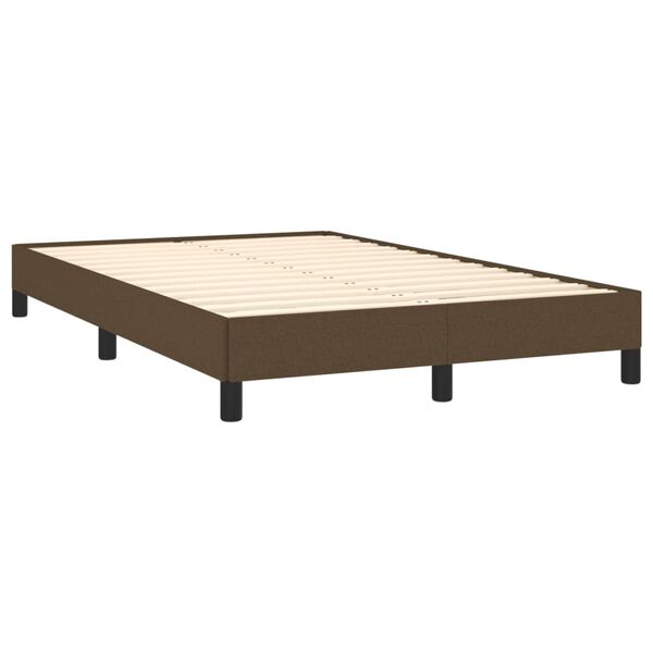 vidaXL Bedframe zonder matras 120x190 cm stof donkerbruin
