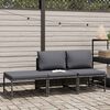 vidaXL 3-delige Loungeset met kussens poly rattan grijs