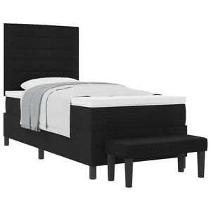 vidaXL Boxspringbed met kussen met hoofdeinde Zwart 80 x 200 cm Stof