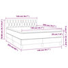 vidaXL Boxspring met matras en LED fluweel donkerblauw 140x200 cm