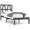 vidaXL Bedframe massief grenenhout grijs 75x190 cm