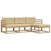 vidaXL Buiten bankenset 4 st Wit en Beige Polyester