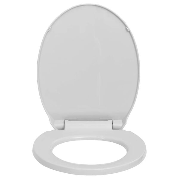 vidaXL Toiletbril soft-close ovaal lichtgrijs