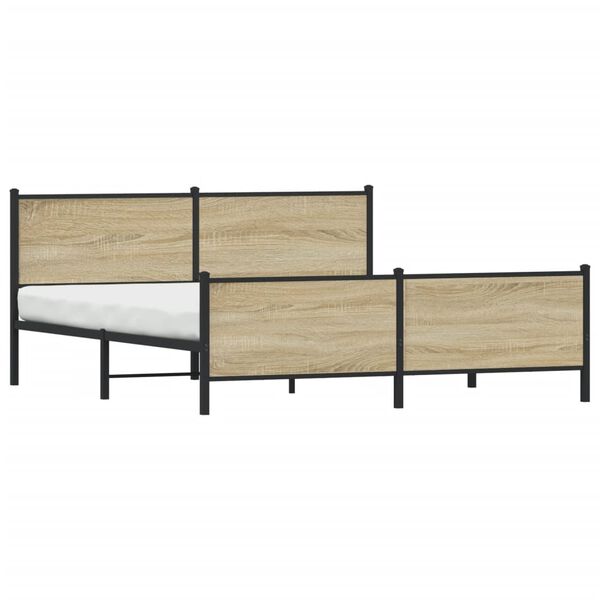 vidaXL Bedframe zonder matras metaal sonoma eikenkleur 200x200 cm