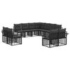 vidaXL Buiten bankenset 11 st Zwart en Donkergrijs Polyester