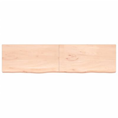 vidaXL Wandschap 200x50x(2-6) cm onbehandeld massief eikenhout