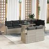 vidaXL Tuin Sofa Set met opslag 9 pcs Lichtgrijs Poly riet