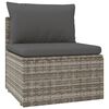 vidaXL 4-delige Loungeset met kussens poly rattan grijs